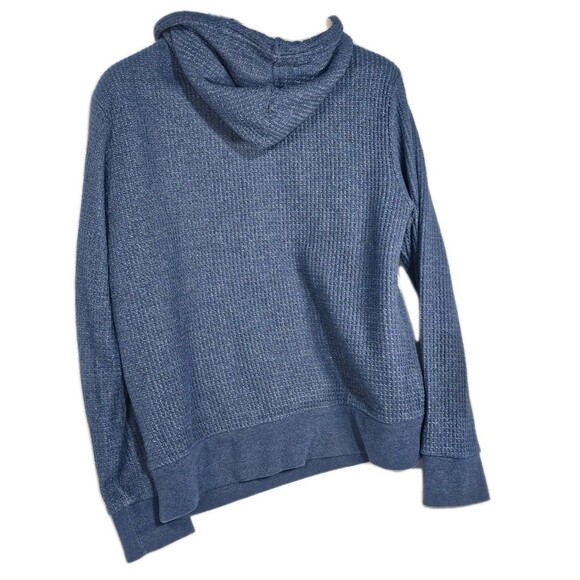 Old Navy Pullover Mens Blue Ribbed Sherpa Lined Waffle Knit Pockets Hoodie Sz M - Picture 4 of 6